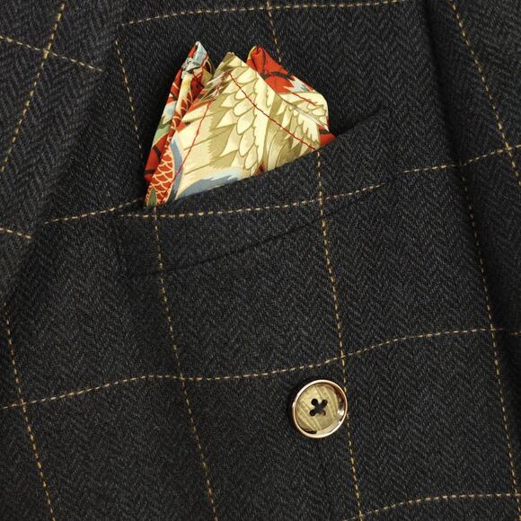 Paisley & Gray Slim Fit Double Breasted Suit Jacket 40R Blue Windowpane Wool - Picture 4 of 16